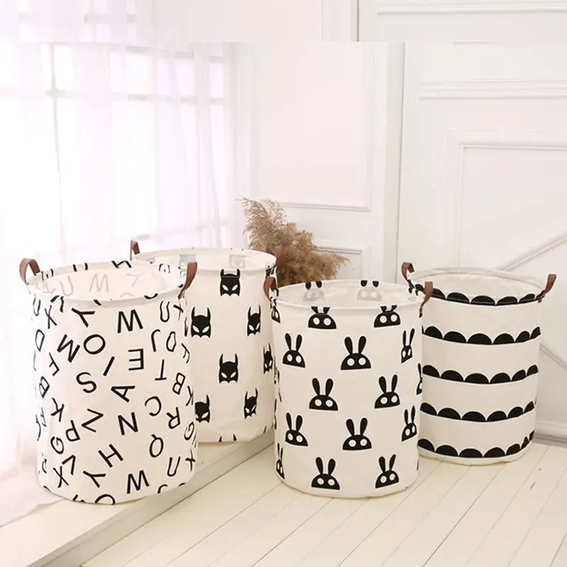 Waterproof Portable Foldable Collapsible Laundry Hamper Dirty Clothes Storage Cotton Laundry Basket