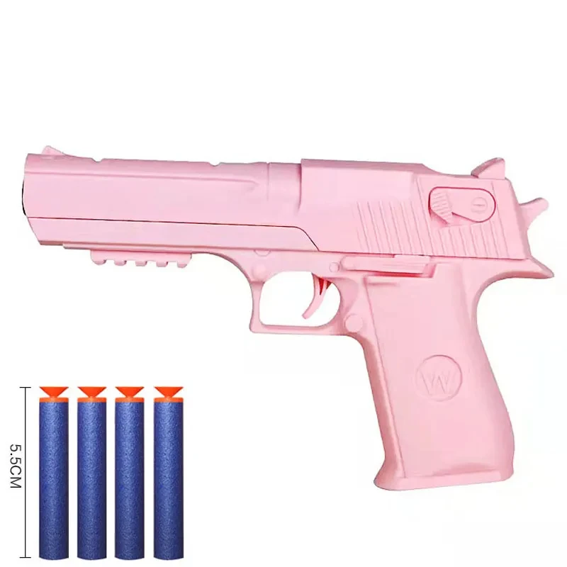 Soft Bullet Toy Gun Shell Ejection Foam Darts Pistol Desert Eagle Airsoft Gun With Silencer for Kid Adult
