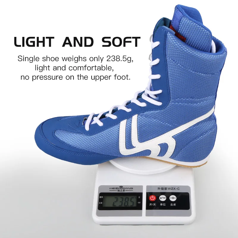 Factory Price Sports Training Gear Boxing Shoes Pu Lace up Leather Boxing Boots Mesh Comfortable Wrestling Shoes Boxing Boots