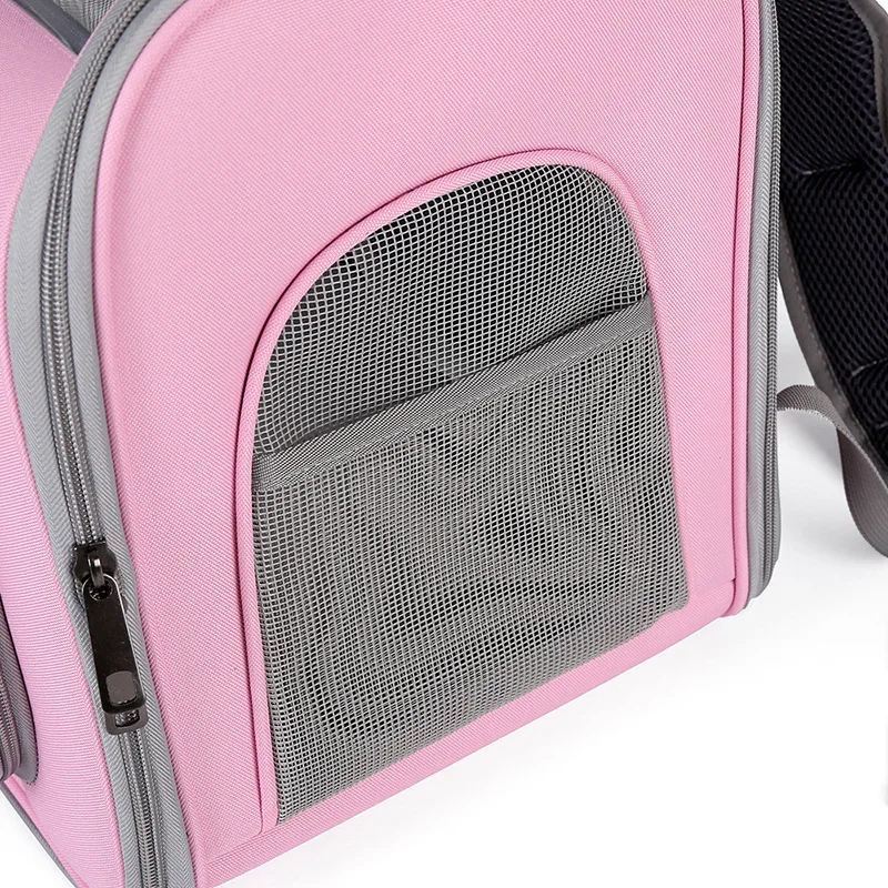 product high quality breathable portable foldable large capacity double shoulder pet backpack for cats dogs-55