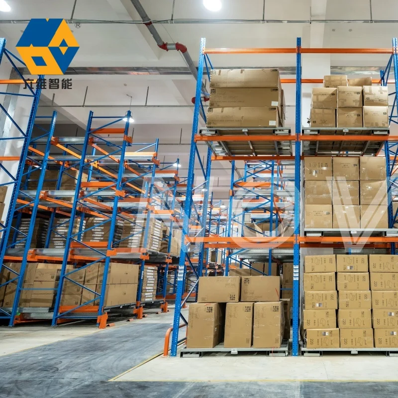 창고 반자동 스틸 랙 시스템 2방향 셔틀카 선택형 저장 무선 제어 라디오 셔틀 팔레트 랙킹
