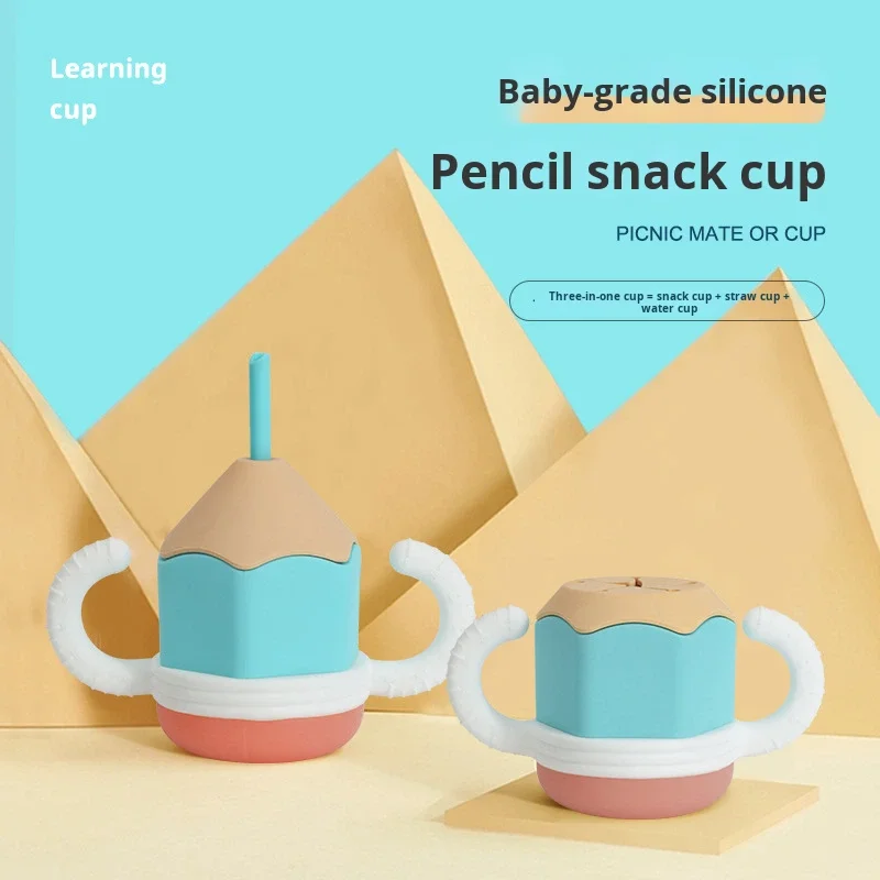 Pencil Shaped Silicone Cup, Baby Anti Fall Cartoon Snack Cup, Water Cup, Food Grade Silicone details