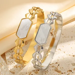 MW Fashion Health Women's Trendy Gold Plated Stainless Steel Bangles for Daily Use and Party Occasions Zircon