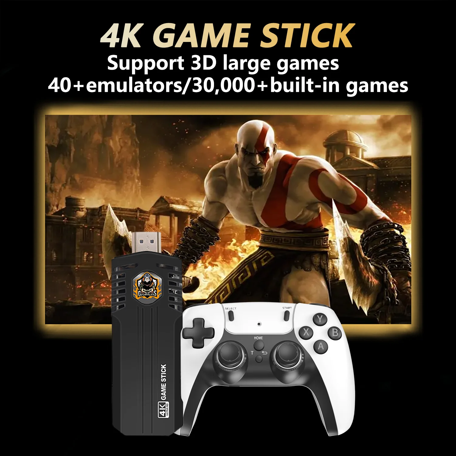 Retro Games Console,X2 Plus Game Stick Retro Console Double Wireless Controller35000 Games