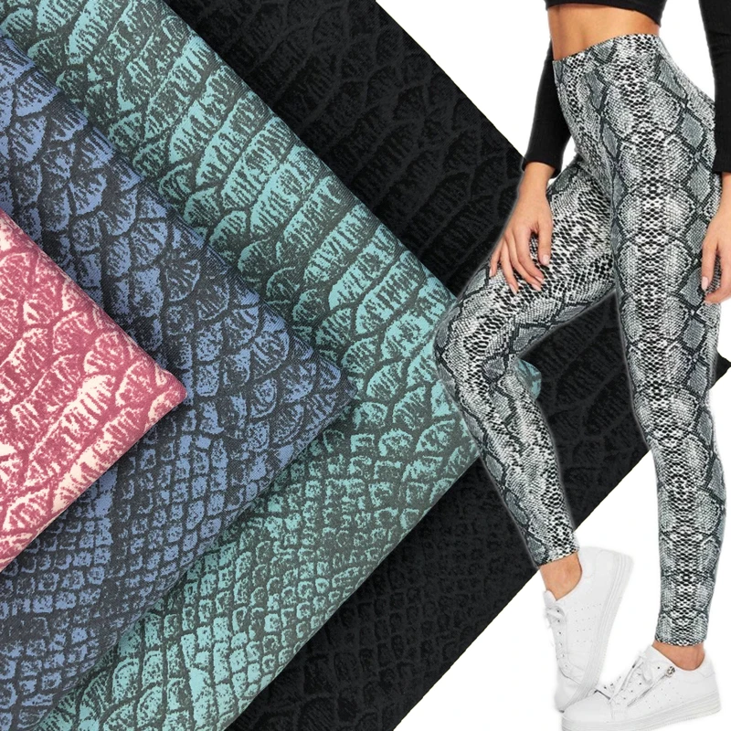 Sublimation 4 Way Stretch Polyester Spandex Snakeskin Stretch Fabric for Yoga Tights