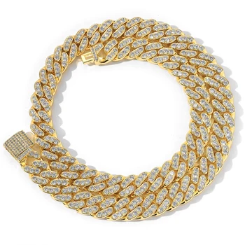 Hip Hop Iced Out 20mm Cuban Chain Bracelet Necklace Wholesale Rapper Cheap Jewelry