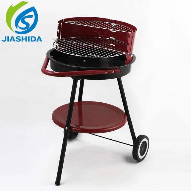 Hot Sell Trolley Portable outdoor bbq grill charcoal 45cm grills bbq for balcony garden cooking supermarket