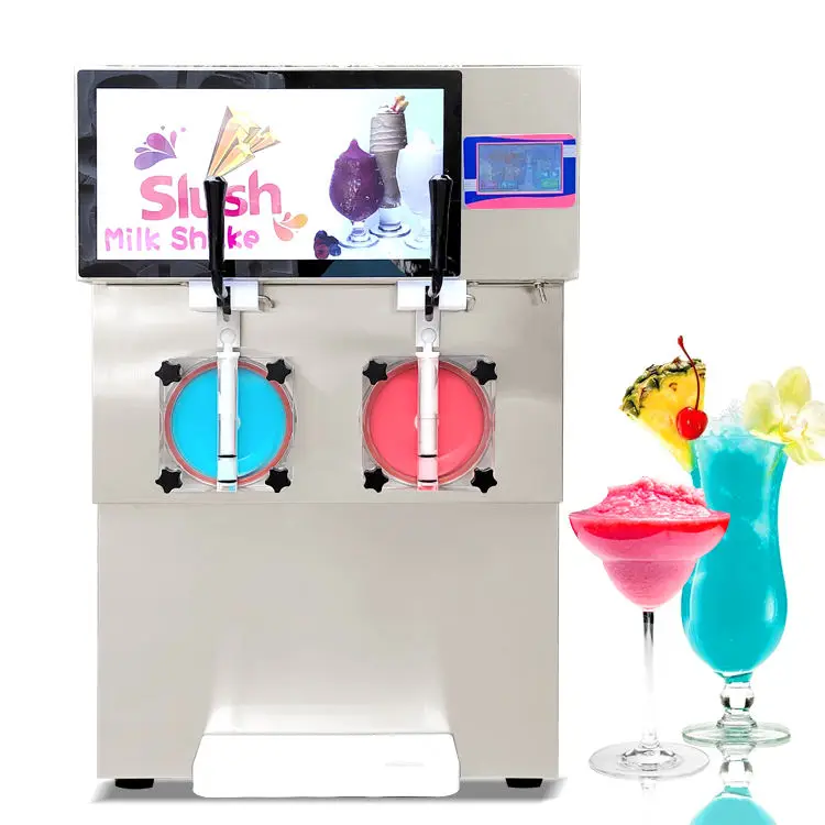 Kolice 2 Flavor Slush Ice Machine Margarita Machine Snow Melting Maker Slash Frozen Drink