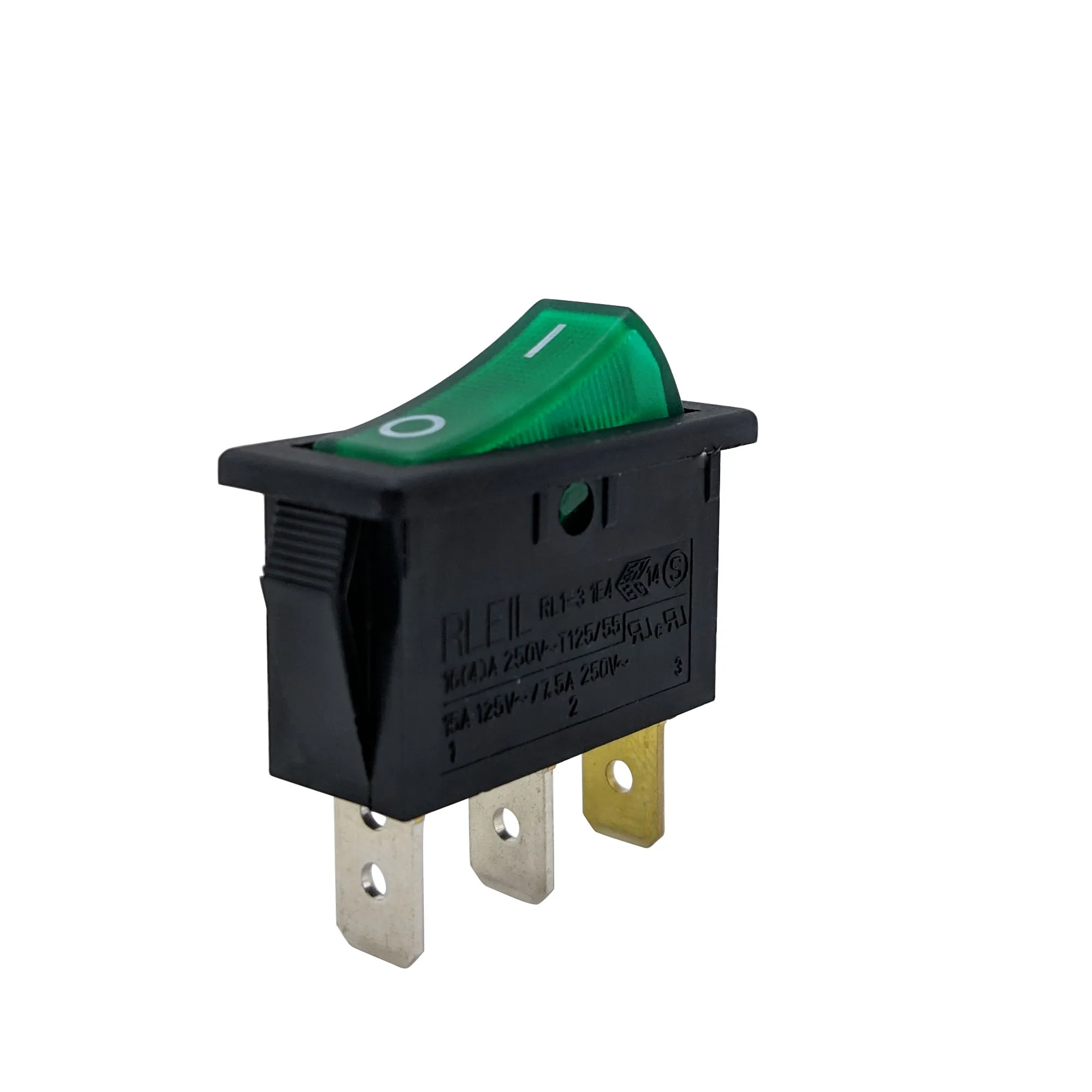 Multi-color 16(4)A 250VAC T125/55 1E4 on OFF SPST Illuminated Rocker Switch