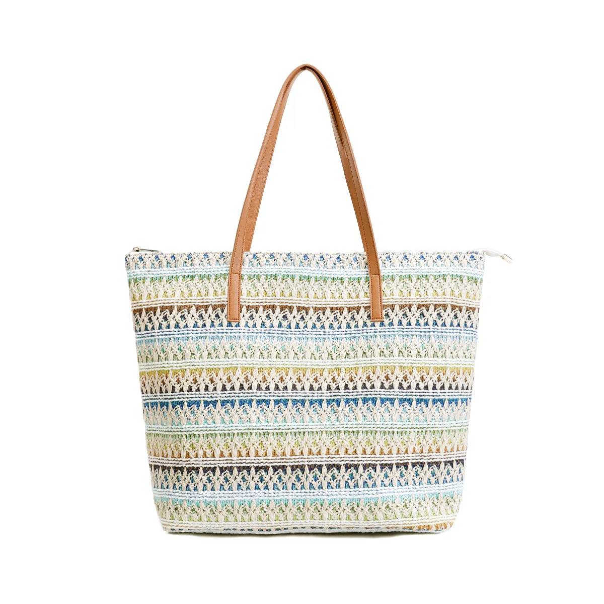 Summer Beach Woven Tote Bag, Large Capacity Braided Handbag