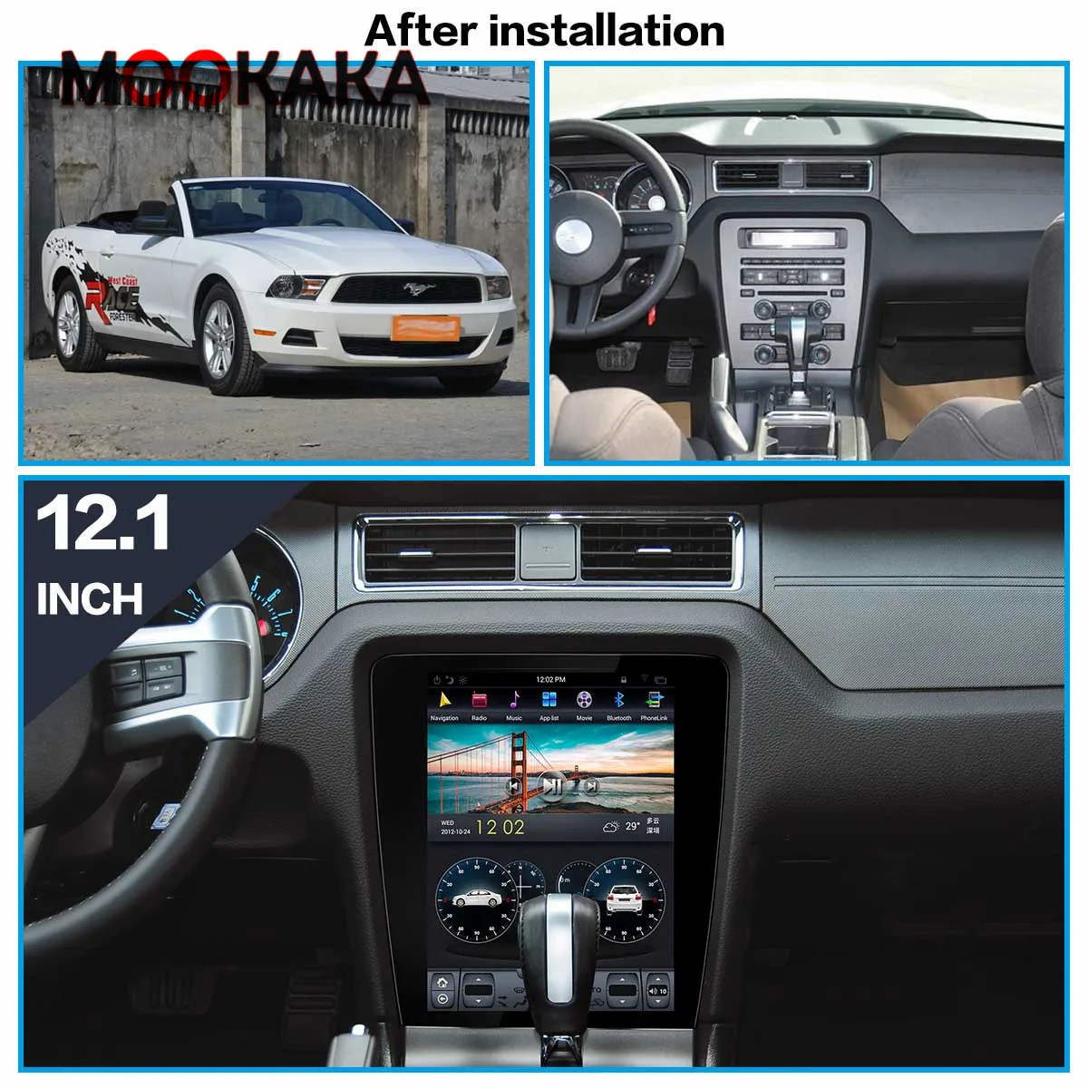 Tesla Screen Android Car Multimedia Player for Ford Mustang 2010 2011 2012 2013 2014 GPS Navigation Audio Radio Stereo Head Unit