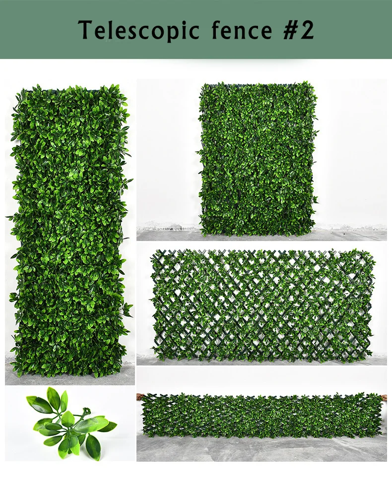 Wholesale Artificial Green Leaf Plant Flower Fence Extensions Decoration Home Garden Telescopic