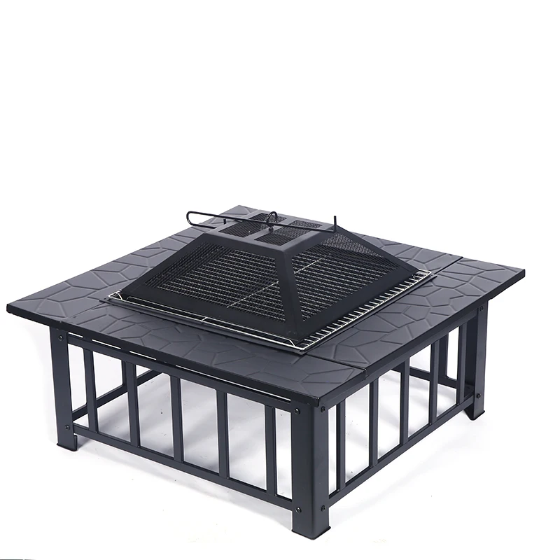 Outdoor Brazier Garden Portable Camping Dust Screen Design Fire Pit with Thickened Foot Stand