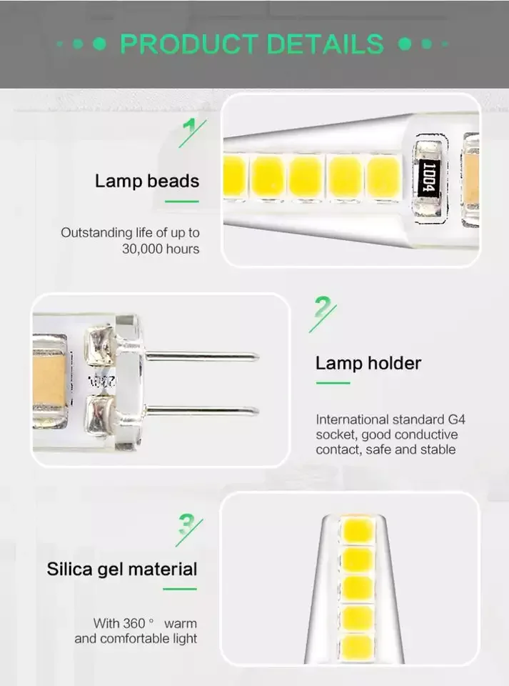 High-quality G4 LED Lamp COB 1505 - 50000 Hours Lifespan