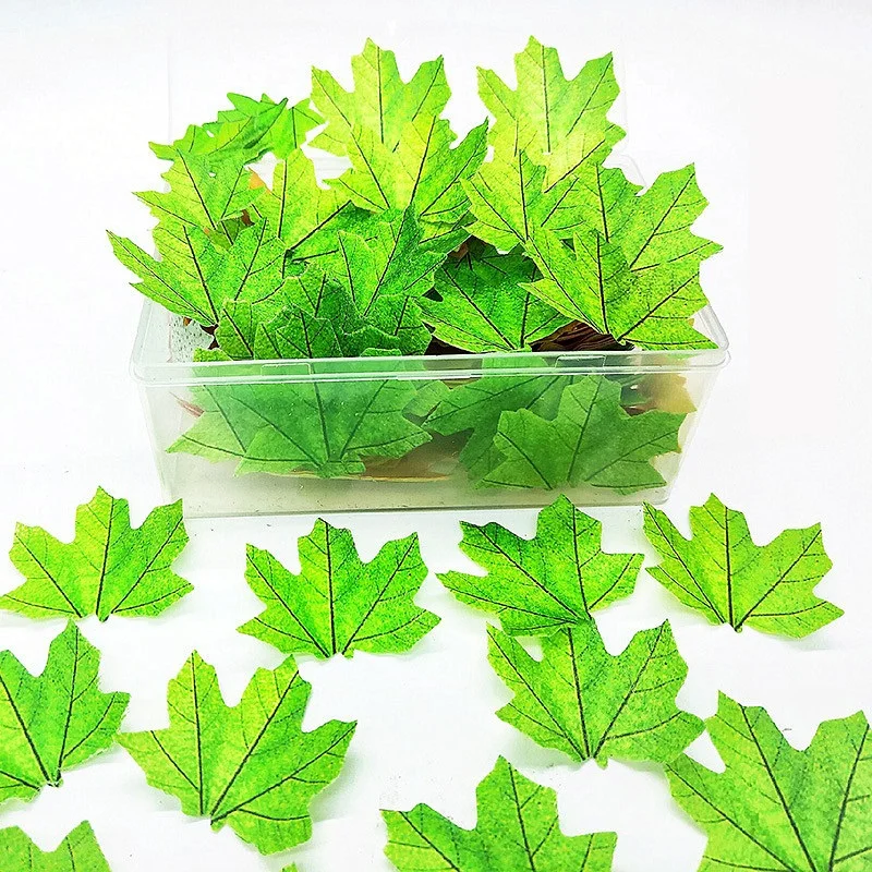 Wafer Paper Maple Leaf Edible Maple Leaf Cake Cold Dish Decoration