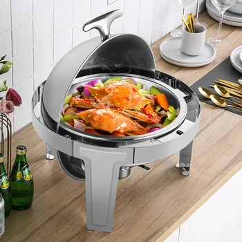 Scaldavivande Chafing Dish In Acciaio Inox – Capacità 9 Litri, Con Sportello A Scomparsa – Per Buffet, Catering, Feste E Matrimoni