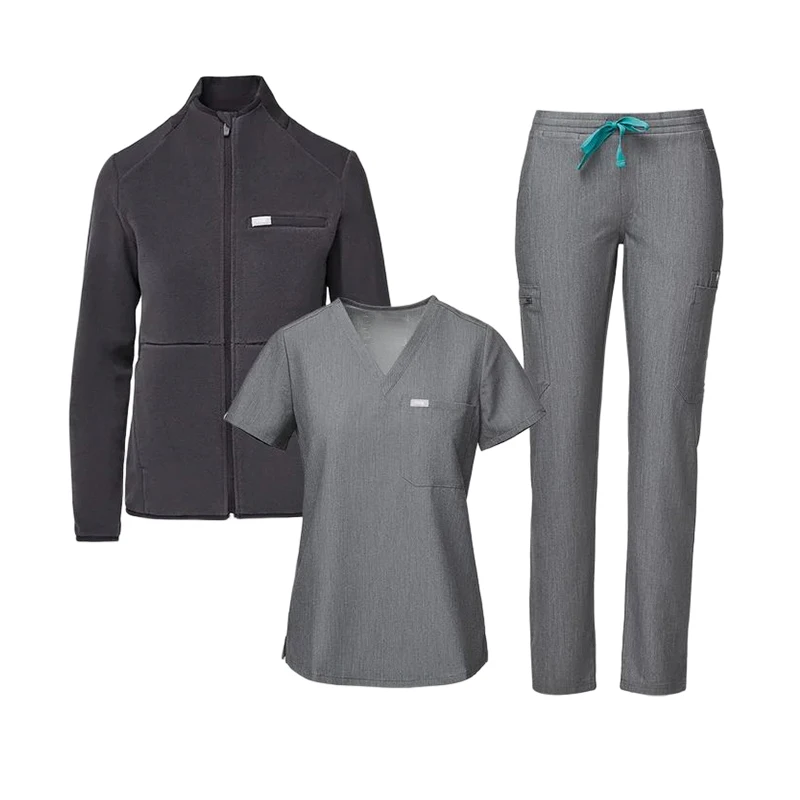 Nurse Scrub Uniform Sets Spandex Polyester Plus Size Men Women Unisex