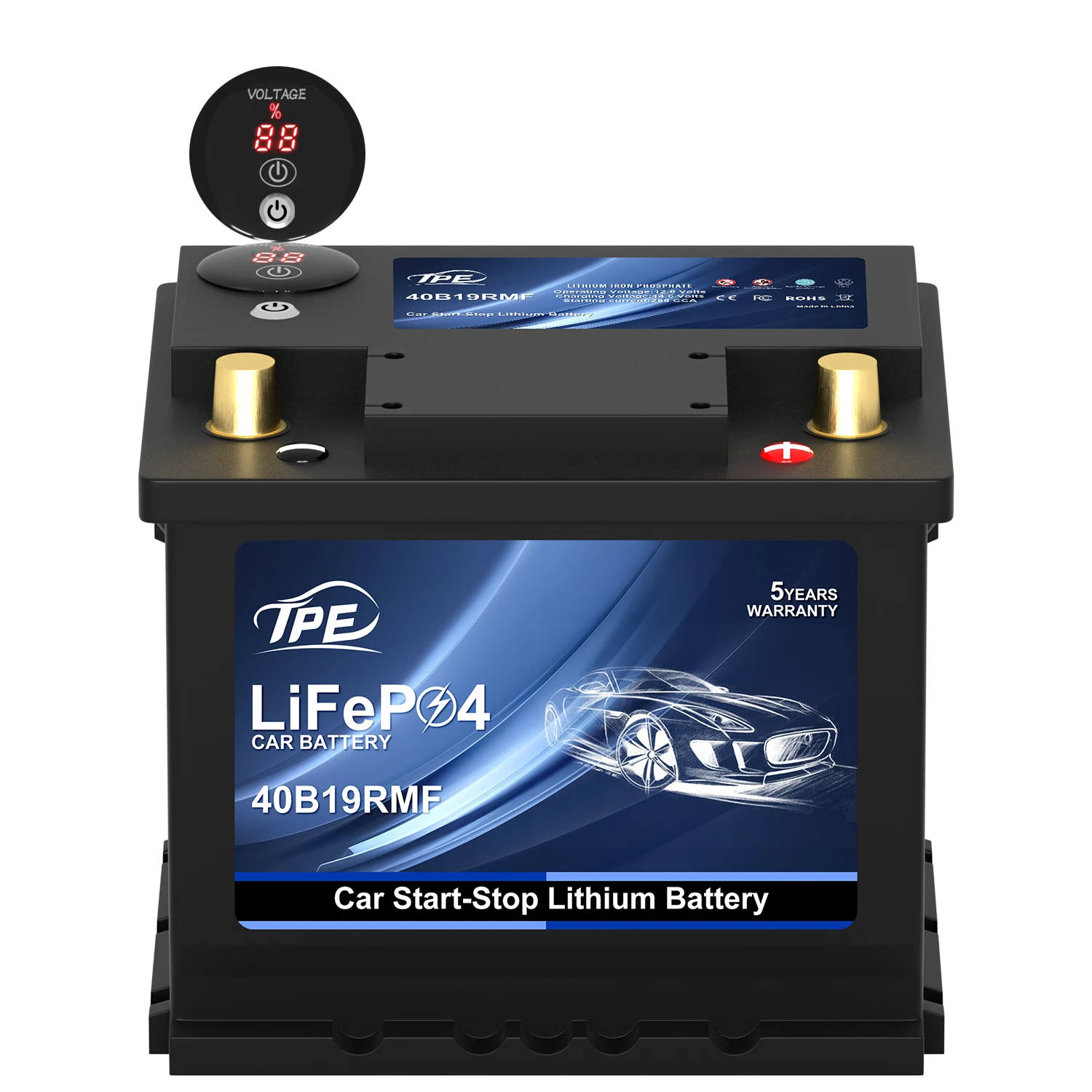 2025 Customizable 12.8V 35AH Lifepo4 Lithium Ion Car Battery Portable Emergency Power Rechargeable Storage for All Cars supplier