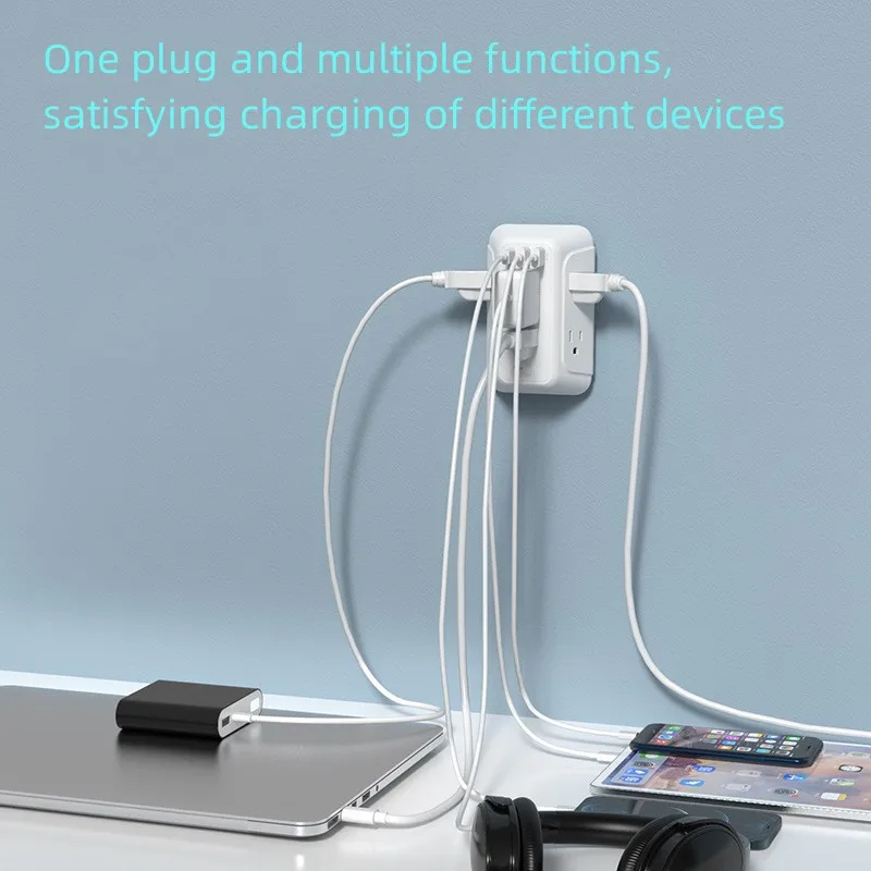 Wall Charger,Surge Protector,2 Outlet Extender With 3 Usb Charging ...