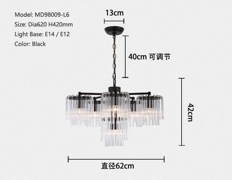 MEEROSEE Luxury Modern Glass Chandeliers Lights Nordic Lighting Chandelier For Living Room Creative Glass Pendant Light MD98009