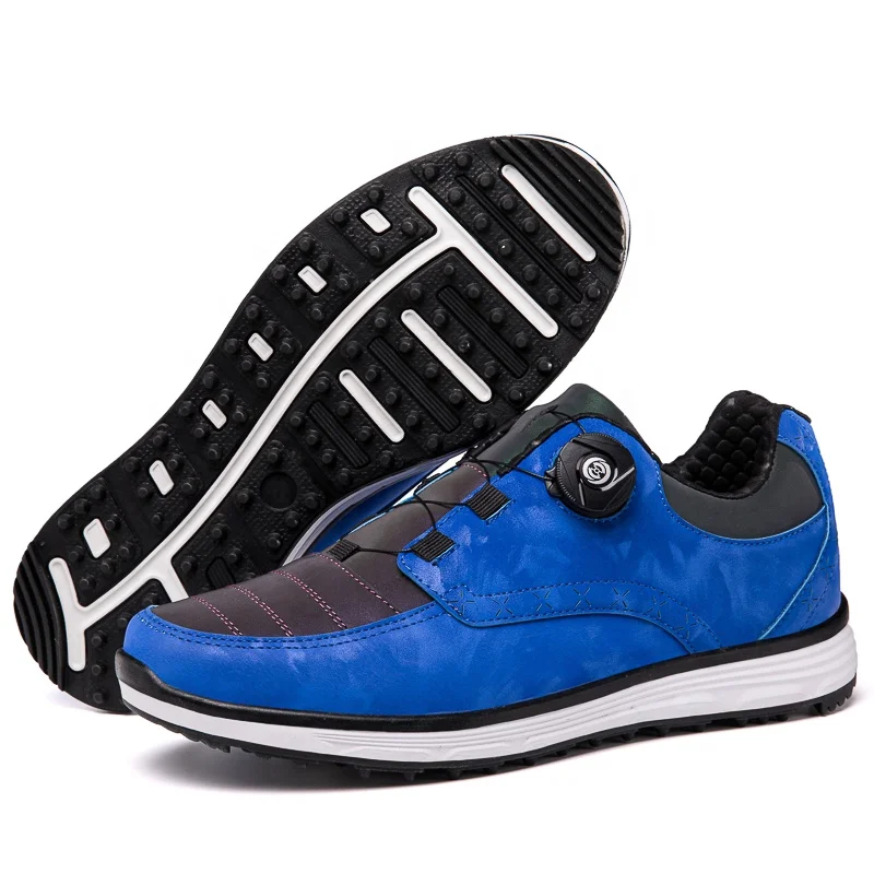 Прямая продажа с фабрики, Классическая обувь для гольфа для мужчин, регулируемые застежки на липучке