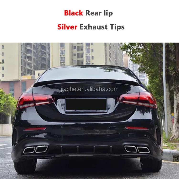 PP Black Rear Diffuser Exhaust Tips for Mercedes Benz a Class W177 A180 A200 A250 A35 2019 2020 Back Bumper Lip Guard