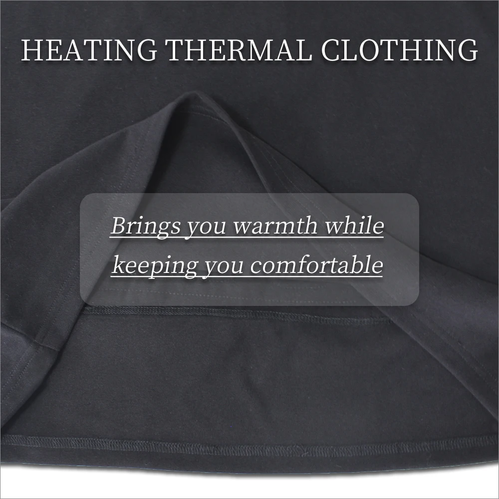 Men's Heated Long Johns Base Layer Set Winter Thermal Cottonfabric