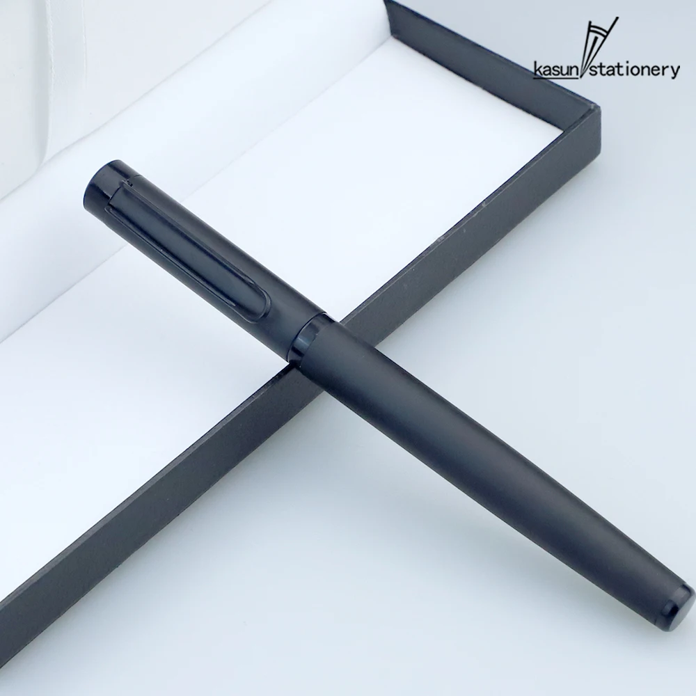 Роскошный матовый черный набор ручек для письма серебряные чернила-элегантный красивый подарок шариковый ежедневника блокнотов