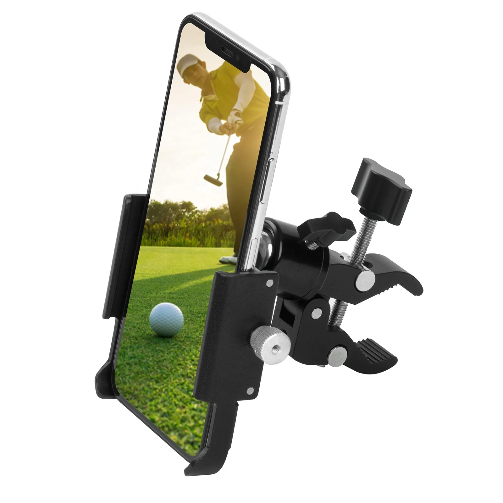 ZIDIYORUO Golf Cart Phone Holder, Aluminum Cell Phone Caddy Holds