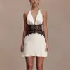 Beige-Short Dress