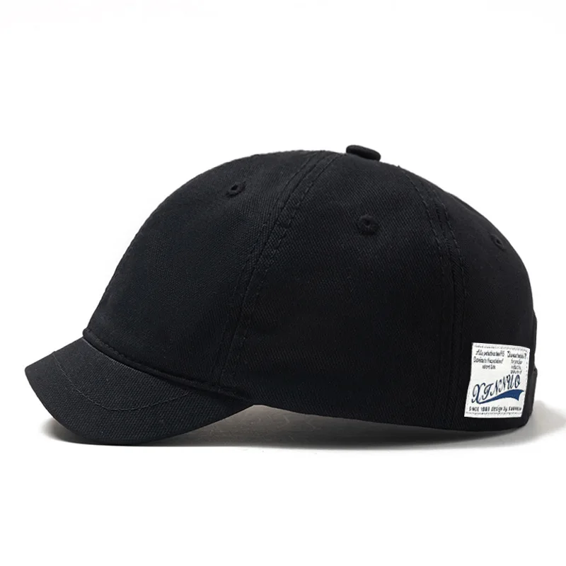 Short Brim Cotton Baseball Cap Men Women Casual Vintage Dad Hat