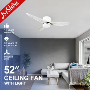 1stshine Ceiling Fan Electrical 6 Speeds ABS Blades Flush Mounted 52 Inches Ceiling Fan with Light and Remote