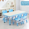 Sky blue wood grain desktop-1 table 4 chairs