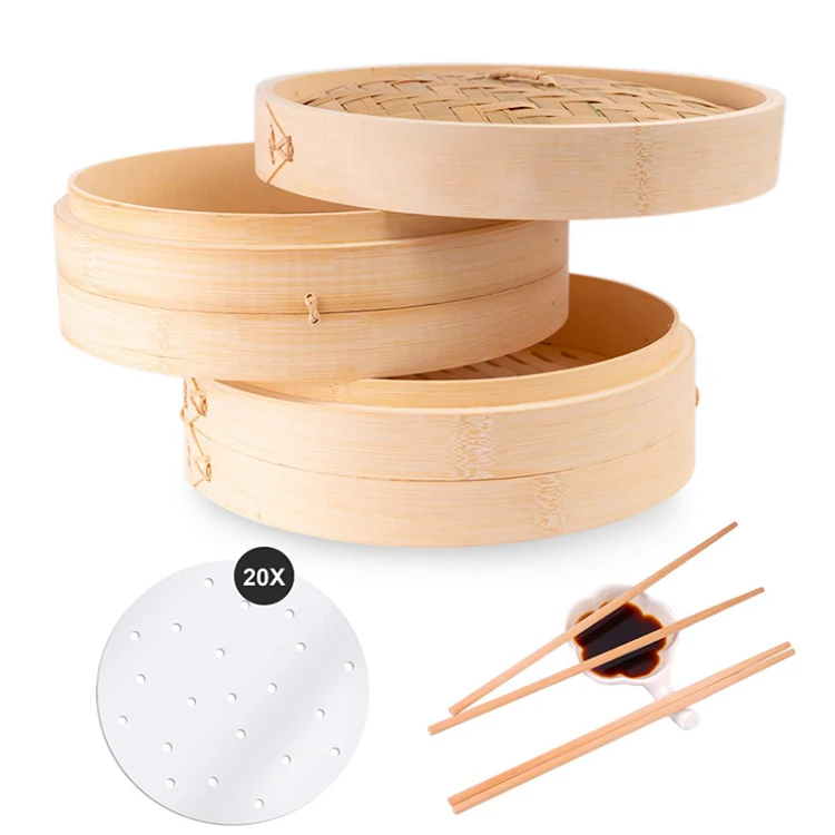 Factory Natural Bun Chinese Bamboo Steamer Bamboo Steamer Basket Bamboo