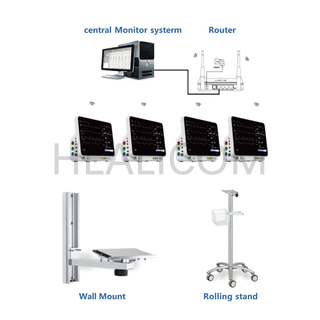 Best Price Hospital Use HM-14D 14 Inch TFT LCD Screen Multiparameter Patient Monitor manufacture