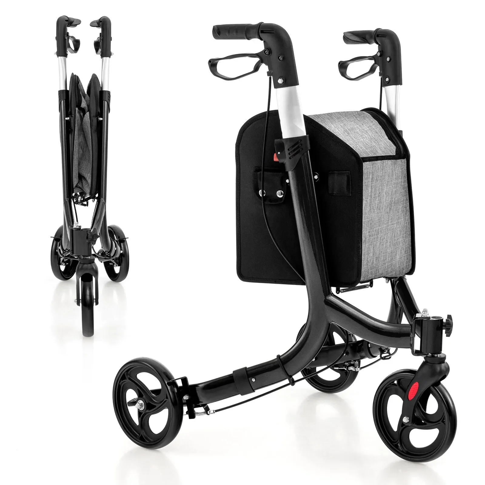 product lightweight portable folding wheeled walker disability products stroke recovery equipment walking for adults with seat-3