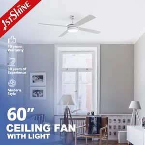 1stshine LED Ceiling Fan Fancy 4 MDF Blades Dimmable Led Light DCF-W986 60 Inches Ceiling Fan Light