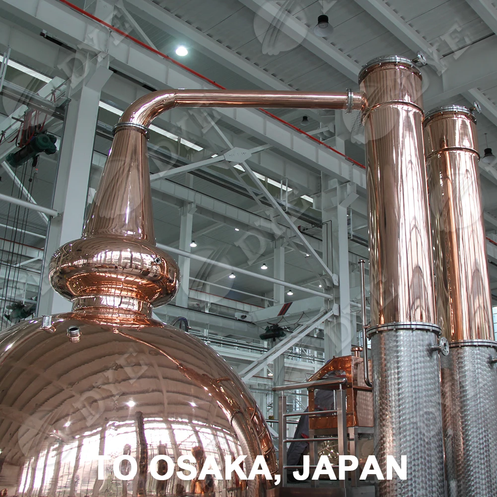 DYE Double 5000L Scotland Whiskey Distillery System Copper Alcohol Distillation Equipment Whiskey Distillery Machine for Sale