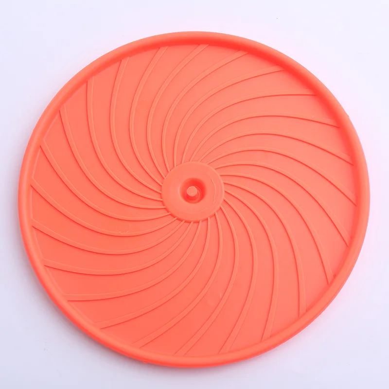 Durable TPR Flying Disc for Dogs Fish Print Round Rubber Pet Chew Toy for Outdoor Interactive Training