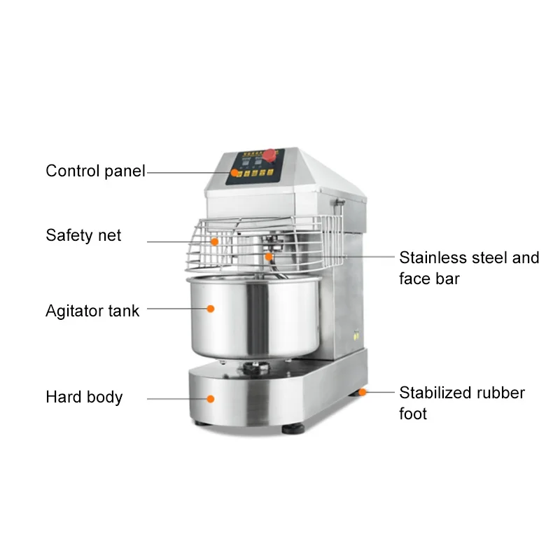 Durable 25kg 40kg cake dough making machine spiral mixer removable bowl dough mixing machine Bread Dough Mixer bakery