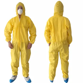 Disposable Yellow PPE Kit Industry Protective Work Wear
