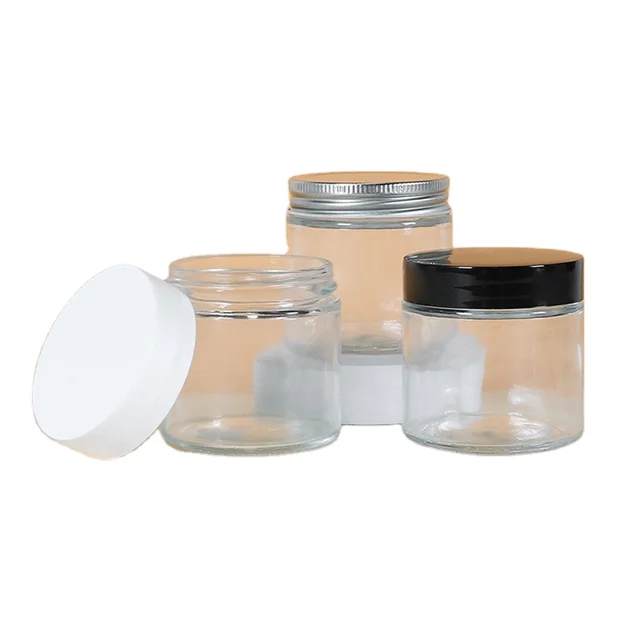 Clear Glass Straight Sided Jars with Black Phenolic Lined Caps candle jars