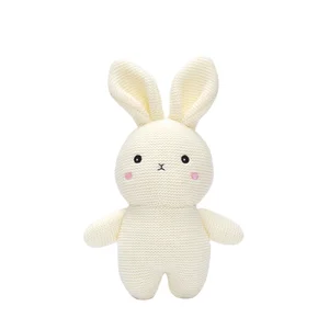 Hot Sale Custom 20cm Knitted Rabbit Crochet Animal Toys Handmade Amigurumi Easter Bunny Plush Toys for Kids