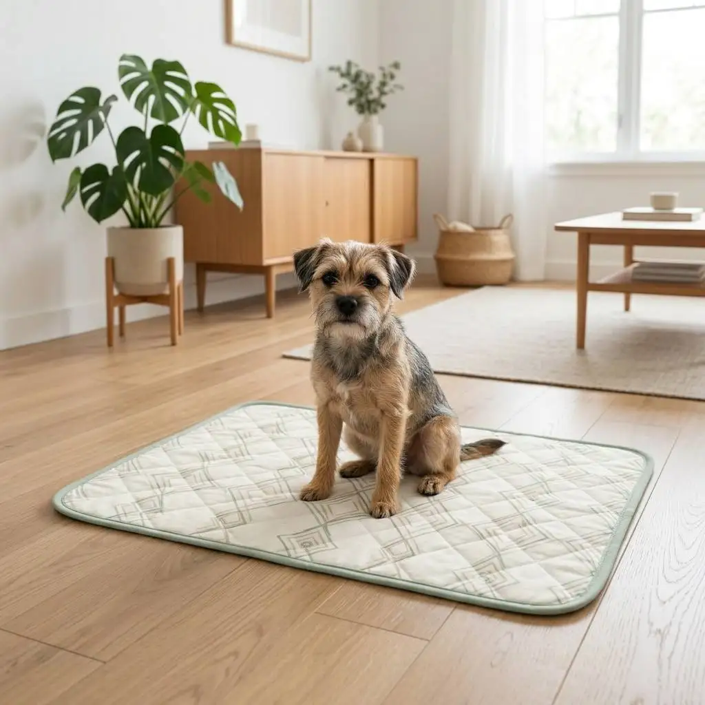 Minimalist Geometric Print Quilted Pet Mat — Product details 2