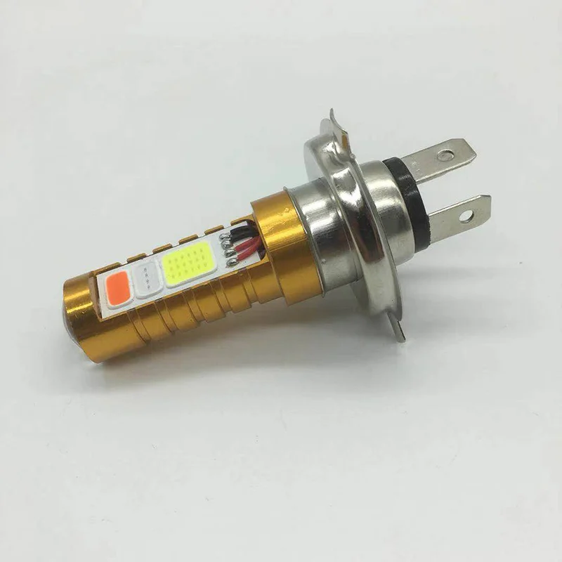 Фары для мотоцикла светодиодные лампы H4 P15D BA20D 3 COB 12 Вт Авто Противотуманные фары Дневные ходовые огни DRL Белый Красный Синий Вспышка стробоскоп лампа