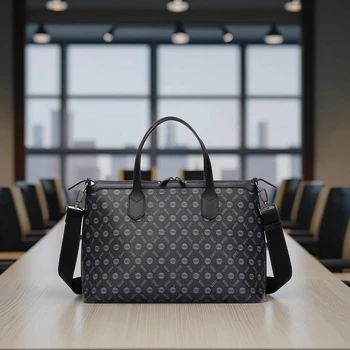 2025 High-End Fashion ODM/OEM Premium Business Portfolio Matched Grain PVC Accents Waterproof and Portable for Bulk Orders