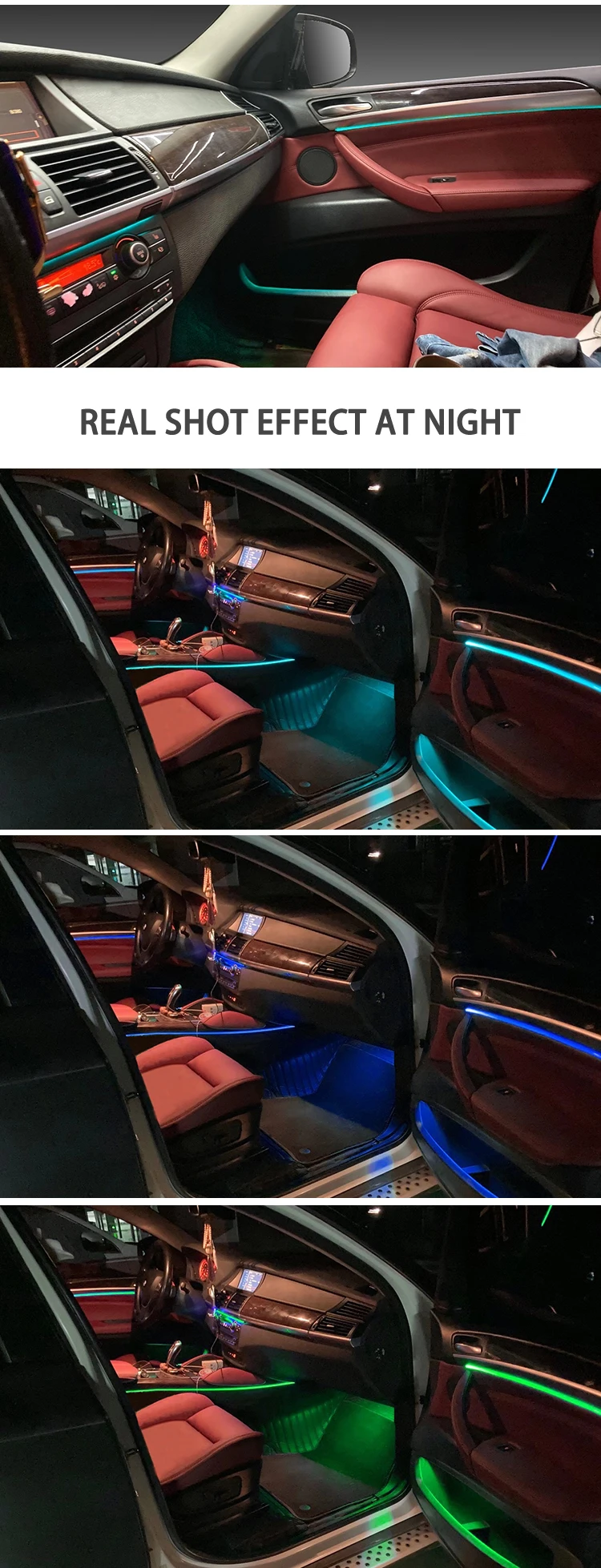 Car Lighting System Led Room Decoration Ambient Light Multicolor Arbitrarily Adjustable