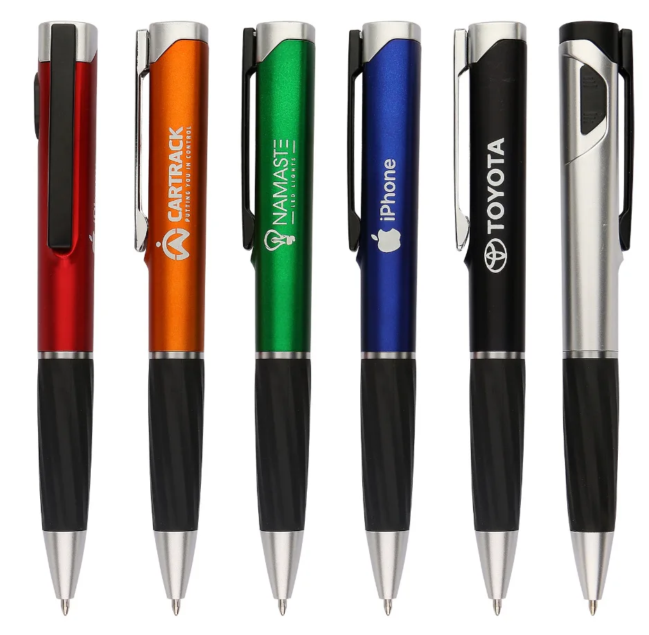 Рекламная Роскошная светодиодная ручка с лазерным логотипом пластиковый шариковый баннер шариковая