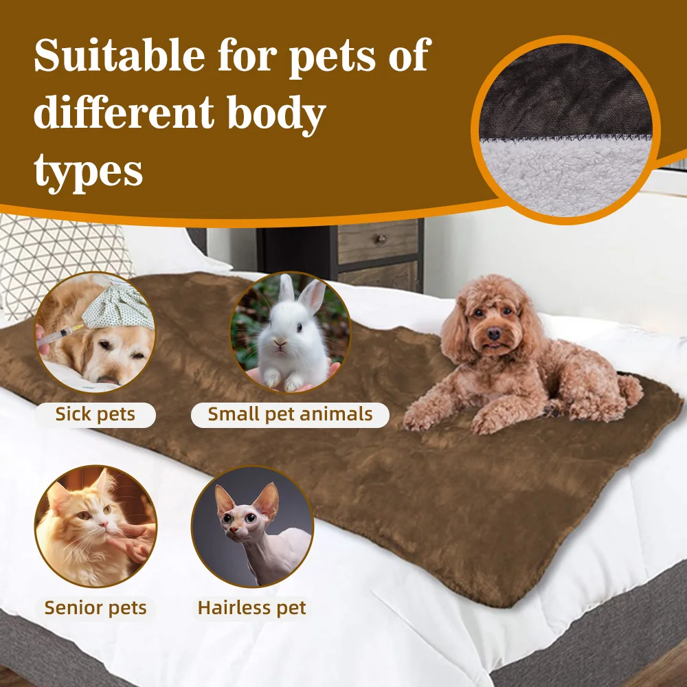 Wholesale Small-Medium Dogs Sleeping Blankets 100*75cm Solid Plush War - product detail 5