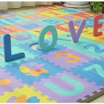 Children's Developing Play Rugs Baby Play Mat Number and Letter Cartoon Printed Eva Foam Puzzle Mat